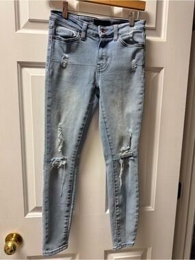 Kendall & Kylie Light Wash Distressed Skinny Jeans